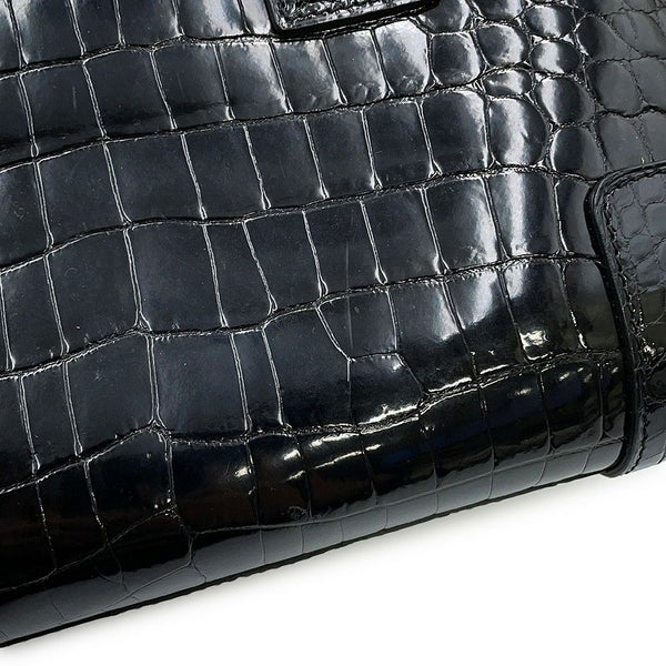 ロエベ ハンドバッグ アマソナ28 クロコダイル 352.25A03M LOEWE 2way 黒