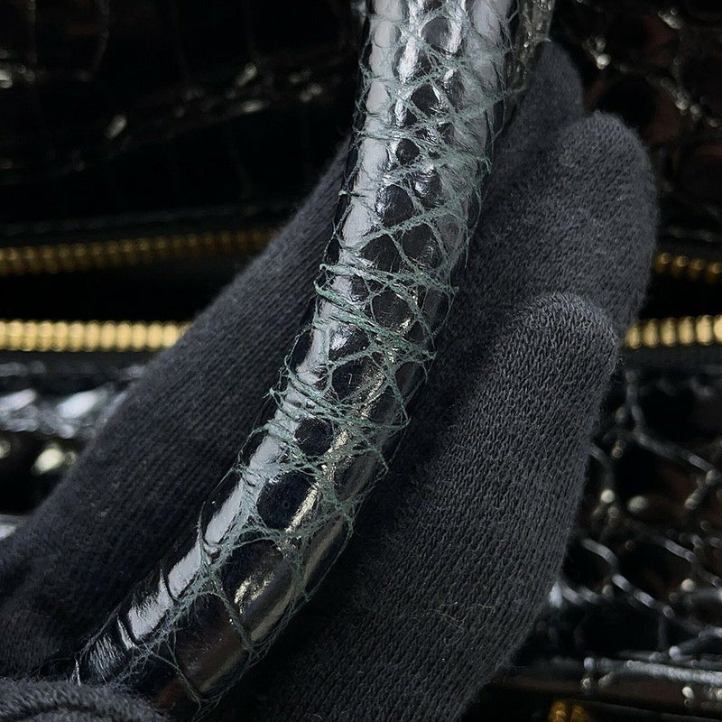 ロエベ ハンドバッグ アマソナ28 クロコダイル 352.25A03M LOEWE 2way 黒