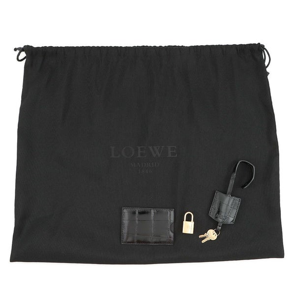 ロエベ ハンドバッグ アマソナ28 クロコダイル 352.25A03M LOEWE 2way 黒