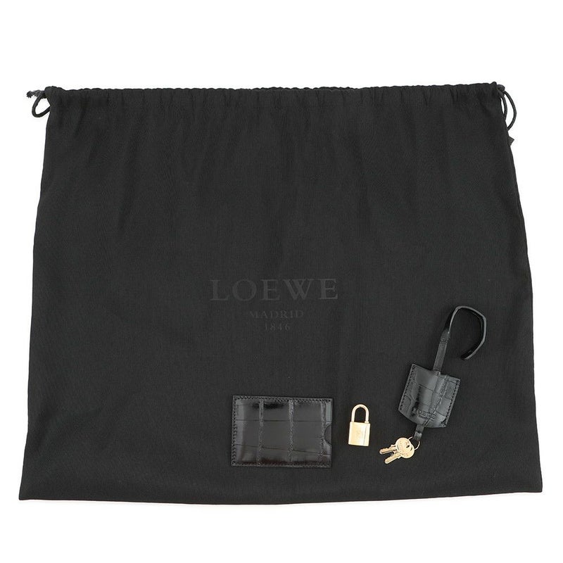 ロエベ ハンドバッグ アマソナ28 クロコダイル 352.25A03M LOEWE 2way 黒