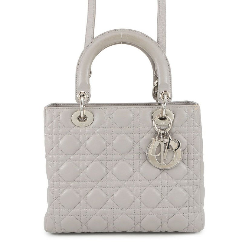 クリスチャン・ディオール ハンドバッグ レディディオール カナージュ ミディアム ラムスキン 2wayショルダー