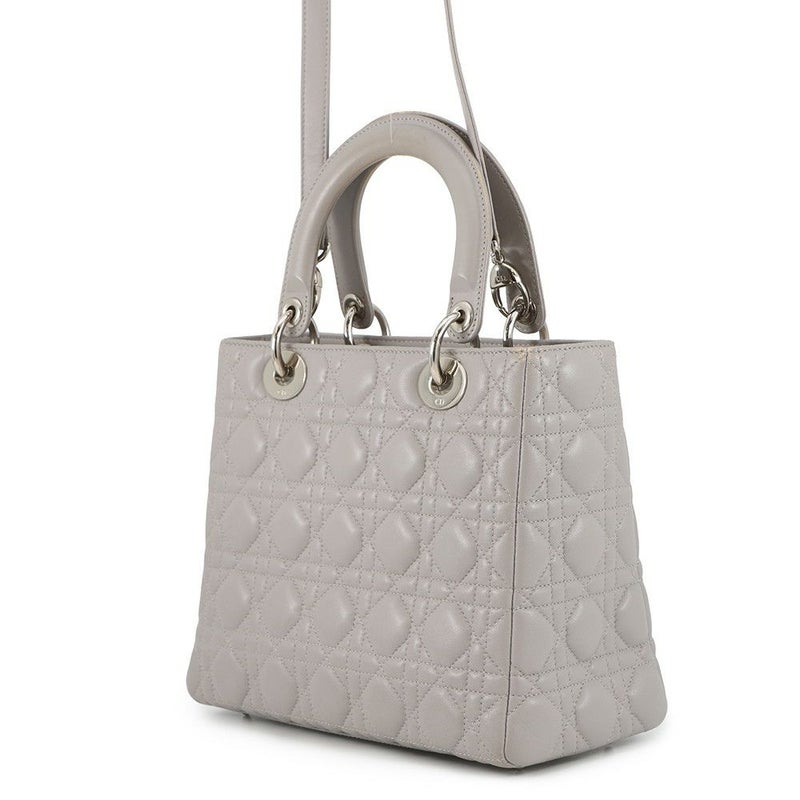 クリスチャン・ディオール ハンドバッグ レディディオール カナージュ ミディアム ラムスキン 2wayショルダー