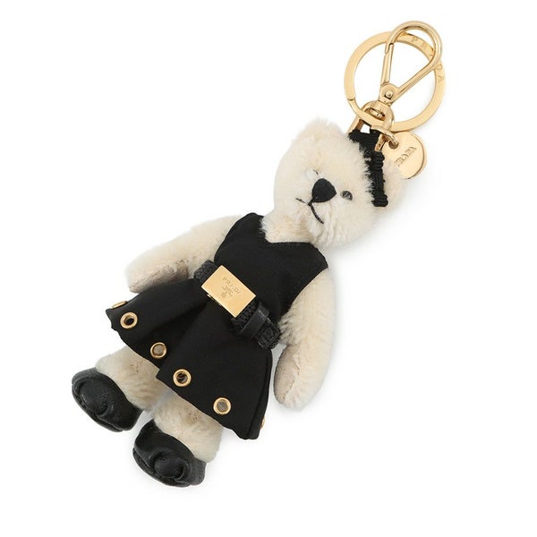 プラダ キーホルダー Teddy キーチャーム 1TO050 PRADA バッグチャーム 黒 くま クマ 熊
