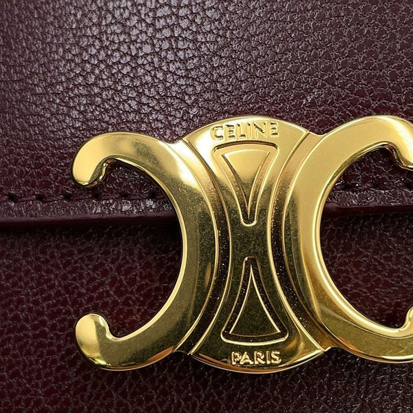 セリーヌ 三つ折り財布 トリオンフ スモールフラップウォレット ゴートスキン 10D783GVE.28DG CELINE