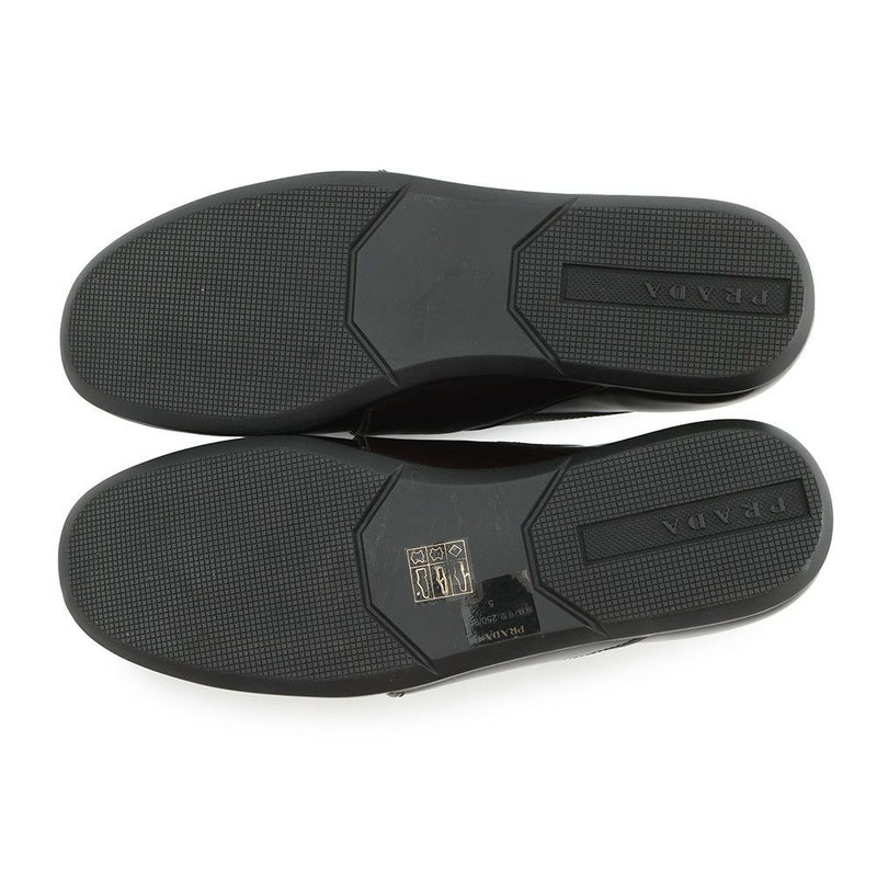 プラダ ローファー ブラッシュドレザー スクエアトゥローファー メンズサイズ5 2DE075 PRADA 靴