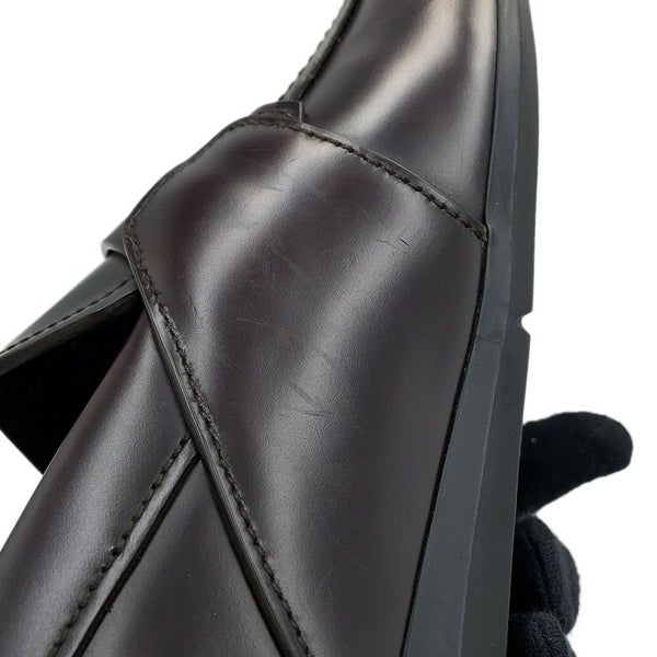 プラダ ローファー ブラッシュドレザー スクエアトゥローファー メンズサイズ5 2DE075 PRADA 靴