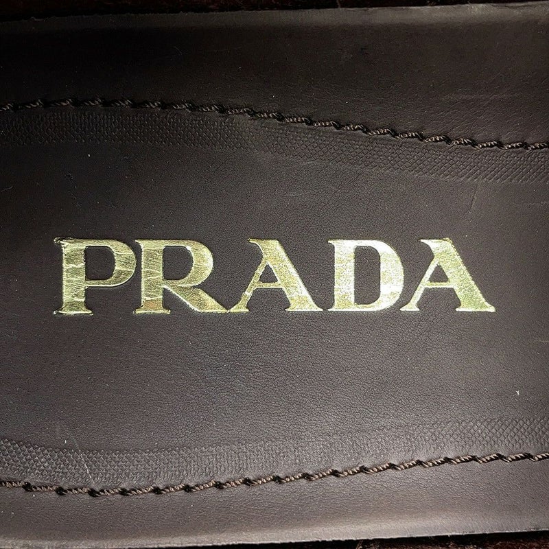 プラダ ローファー ブラッシュドレザー スクエアトゥローファー メンズサイズ5 2DE075 PRADA 靴