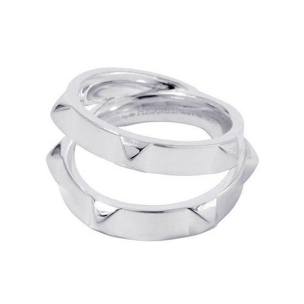 エルメス リング エルメス・クルー・ドゥ・H ダブルラウンドリング SV925シルバー サイズ53 HERMES ジュエリー