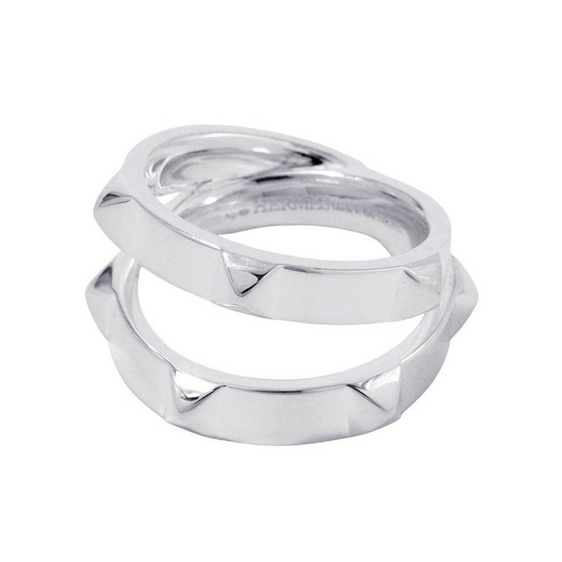 エルメス リング エルメス・クルー・ドゥ・H ダブルラウンドリング SV925シルバー サイズ53 HERMES ジュエリー