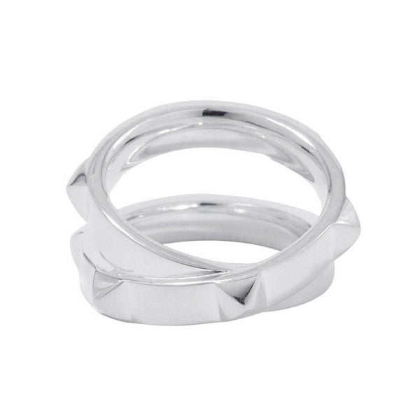 エルメス リング エルメス・クルー・ドゥ・H ダブルラウンドリング SV925シルバー サイズ53 HERMES ジュエリー