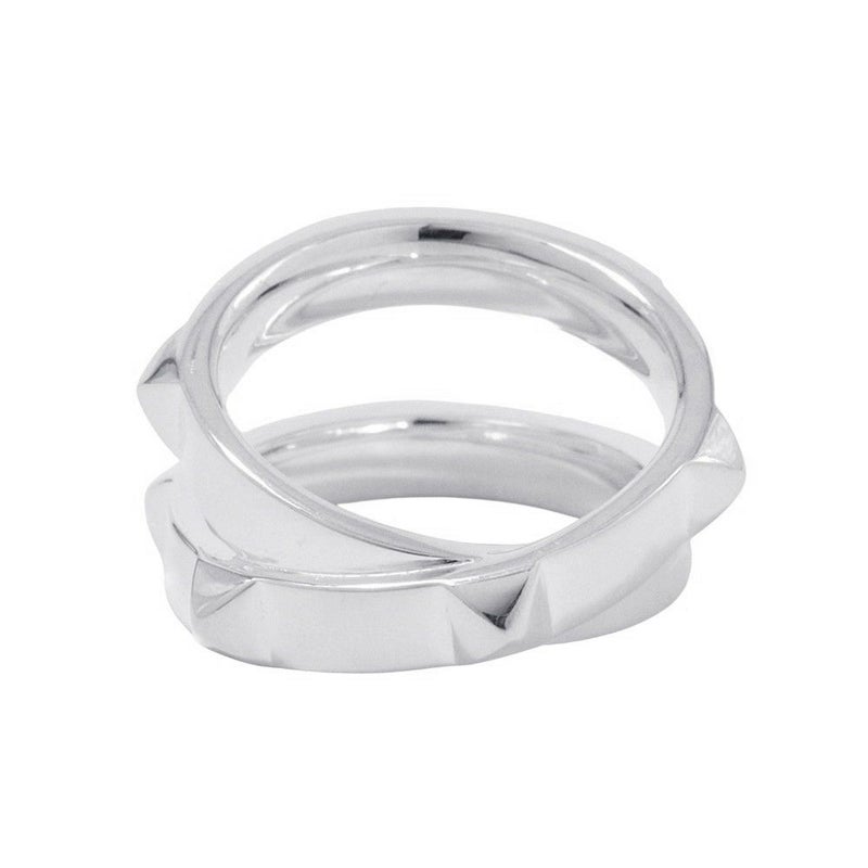 エルメス リング エルメス・クルー・ドゥ・H ダブルラウンドリング SV925シルバー サイズ53 HERMES ジュエリー