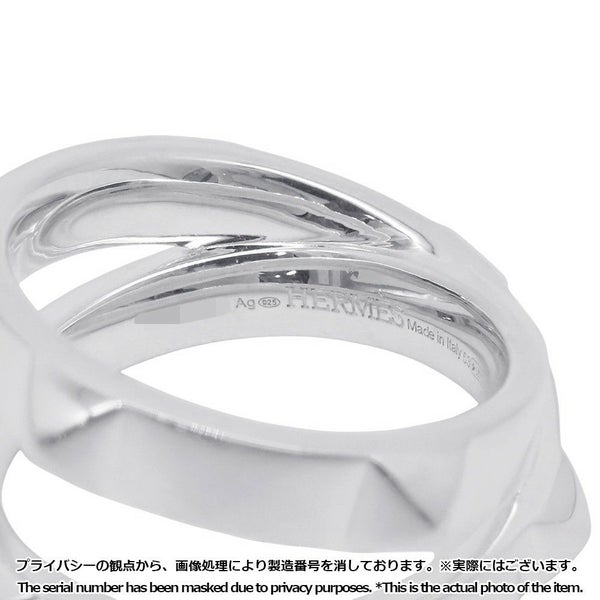 エルメス リング エルメス・クルー・ドゥ・H ダブルラウンドリング SV925シルバー サイズ53 HERMES ジュエリー
