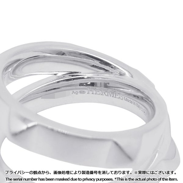 エルメス リング エルメス・クルー・ドゥ・H ダブルラウンドリング SV925シルバー サイズ53 HERMES ジュエリー