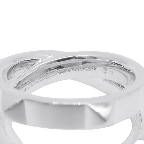 エルメス リング エルメス・クルー・ドゥ・H ダブルラウンドリング SV925シルバー サイズ53 HERMES ジュエリー