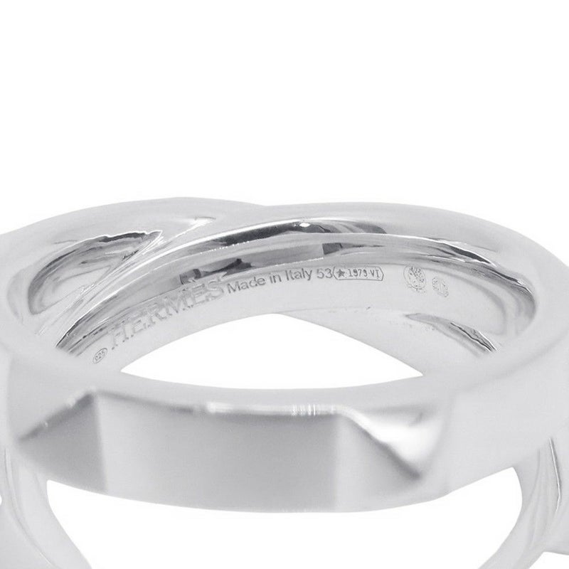 エルメス リング エルメス・クルー・ドゥ・H ダブルラウンドリング SV925シルバー サイズ53 HERMES ジュエリー
