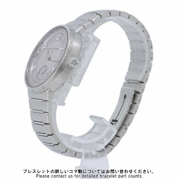 ルイヴィトン タンブール オトマティック スティール シルバー W1ST10 LOUIS VUITTON 腕時計 グレー文字盤