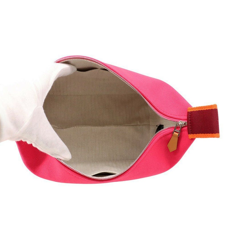 エルメス ポーチ ブリッド・ア・ブラックPM ハイビスカス/シルバー金具 キャンバス HERMES バッグ 小物入れ