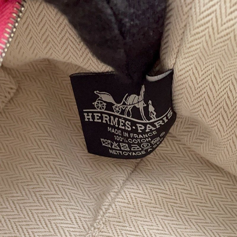 エルメス ポーチ ブリッド・ア・ブラックPM ハイビスカス/シルバー金具 キャンバス HERMES バッグ 小物入れ