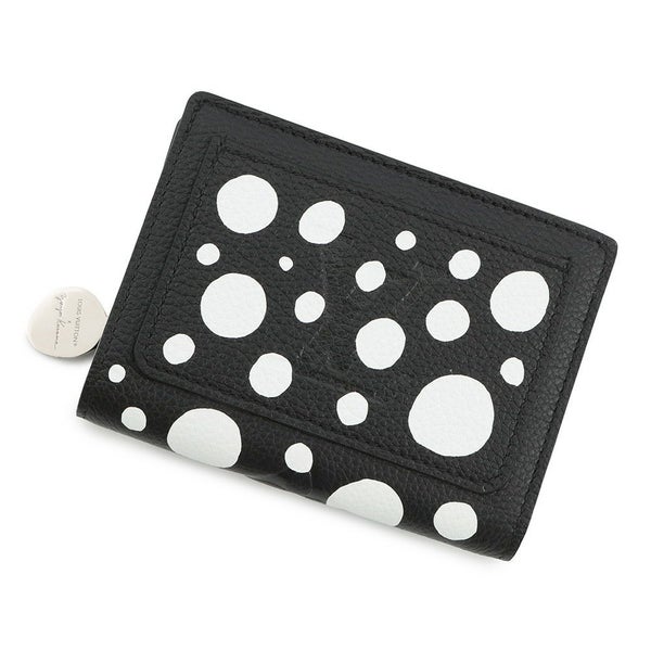 ルイヴィトン 二つ折り財布 モノグラム・アンプラント LV × YK ポルトフォイユ・クレア M81907 日本限定 草間彌生 黒 ブラック