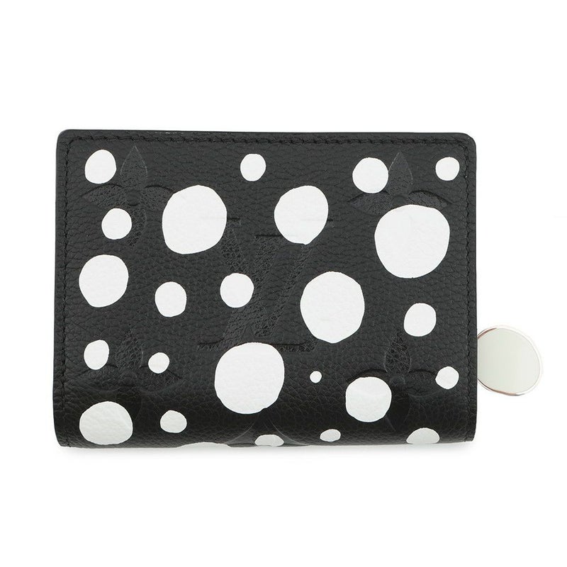 ルイヴィトン 二つ折り財布 モノグラム・アンプラント LV × YK ポルトフォイユ・クレア M81907 日本限定 草間彌生 黒 ブラック