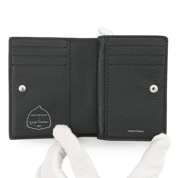 ルイヴィトン 二つ折り財布 モノグラム・アンプラント LV × YK ポルトフォイユ・クレア M81907 日本限定 草間彌生 黒 ブラック