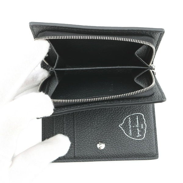 ルイヴィトン 二つ折り財布 モノグラム・アンプラント LV × YK ポルトフォイユ・クレア M81907 日本限定 草間彌生 黒 ブラック