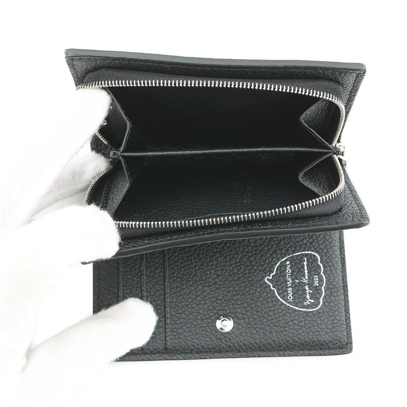 ルイヴィトン 二つ折り財布 モノグラム・アンプラント LV × YK ポルトフォイユ・クレア M81907 日本限定 草間彌生 黒 ブラック
