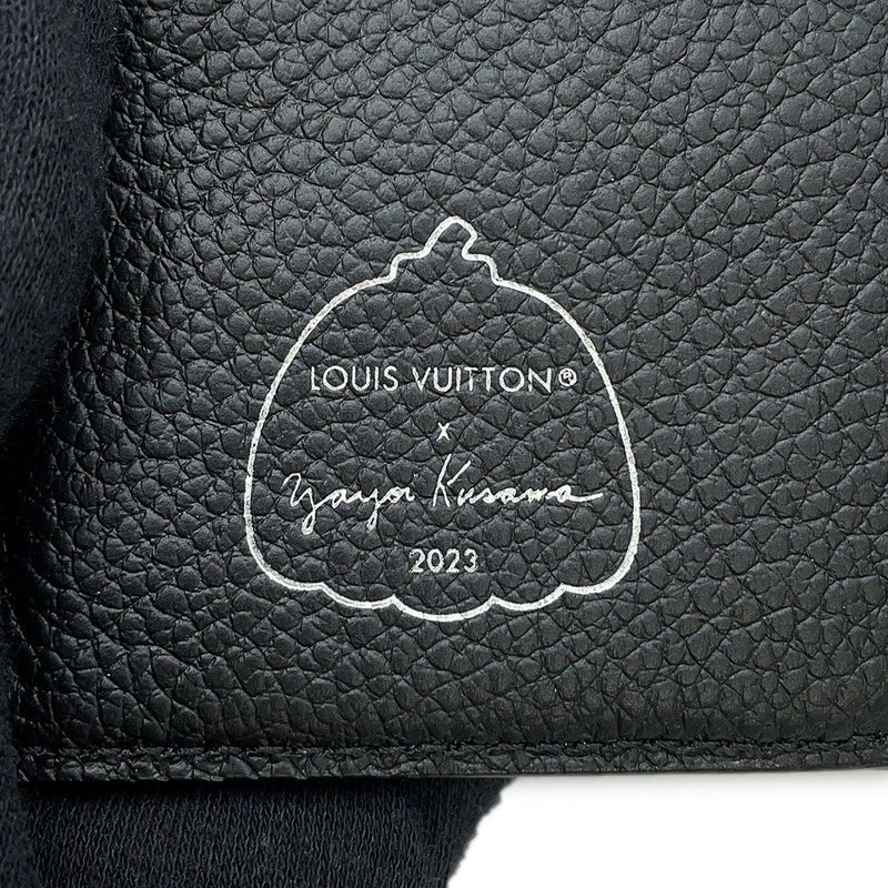 ルイヴィトン 二つ折り財布 モノグラム・アンプラント LV × YK ポルトフォイユ・クレア M81907 日本限定 草間彌生 黒 ブラック
