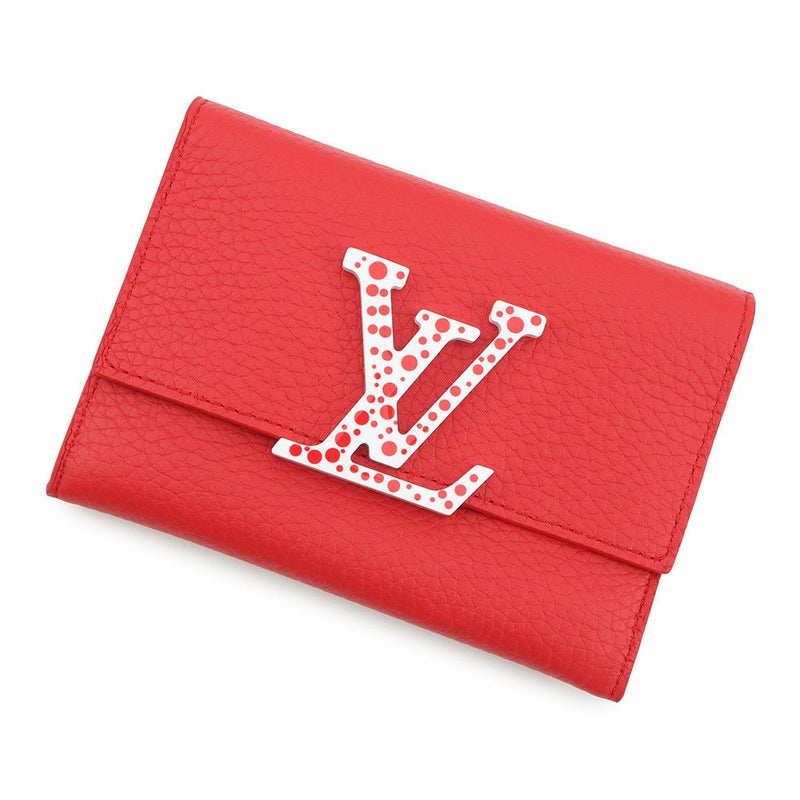 ルイヴィトン 三つ折り財布 LV×YK ポルトフォイユ カプシーヌ コンパクトマキシ トリヨンレザー M82113 草間弥生 コラボ