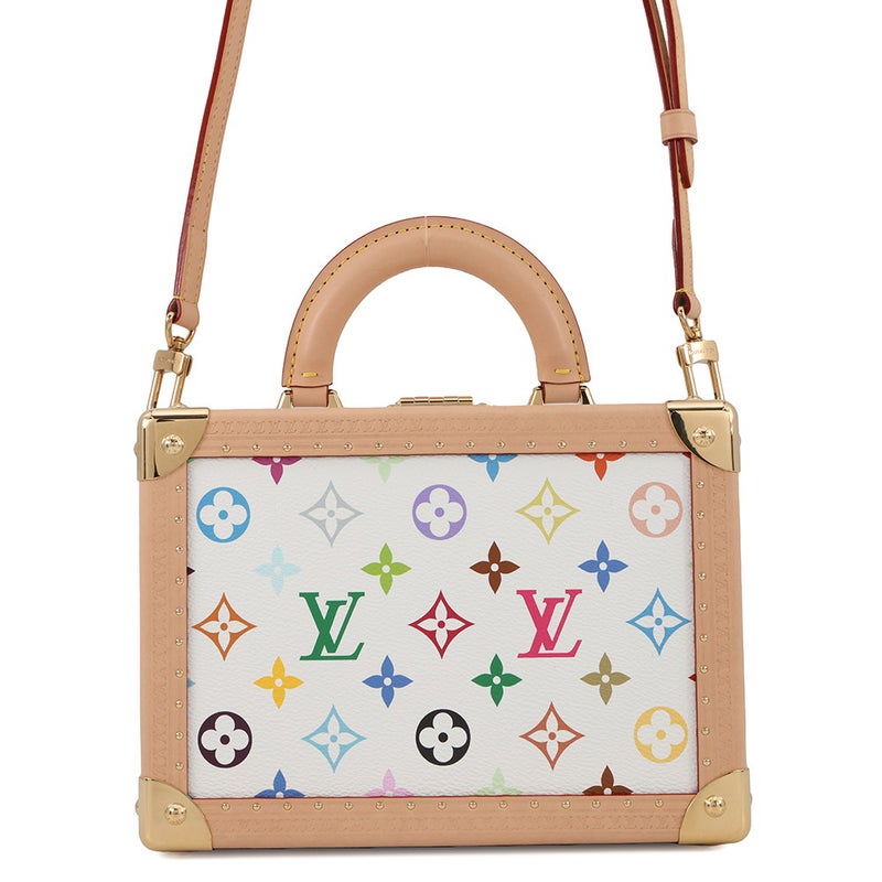 ルイヴィトン ハンドバッグ モノグラム・マルチカラー LV×TM プティット・ヴァリーズ M13125 2way ホワイト 白  村上隆 コラボ