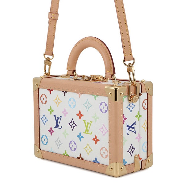ルイヴィトン ハンドバッグ モノグラム・マルチカラー LV×TM プティット・ヴァリーズ M13125 2way ホワイト 白  村上隆 コラボ