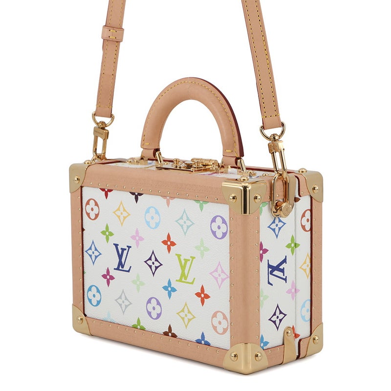 ルイヴィトン ハンドバッグ モノグラム・マルチカラー LV×TM プティット・ヴァリーズ M13125 2way ホワイト 白  村上隆 コラボ