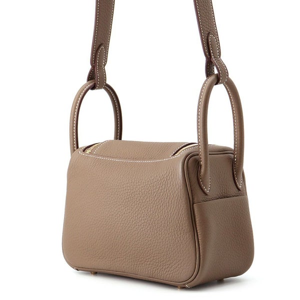 エルメス リンディ ミニ エトゥープ/ゴールド金具 トリヨンクレマンス K刻印 2wayショルダー