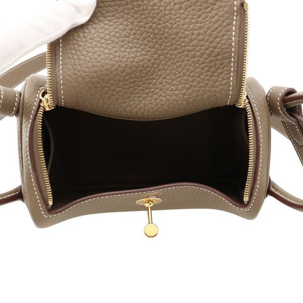 エルメス リンディ ミニ エトゥープ/ゴールド金具 トリヨンクレマンス K刻印 2wayショルダー