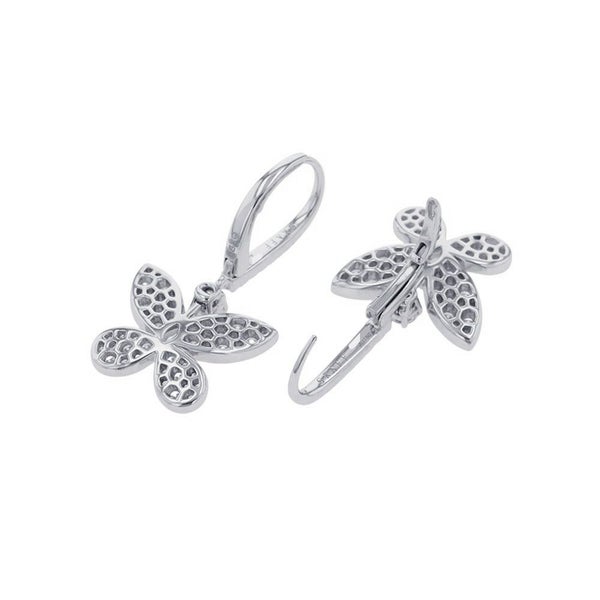 グラフ ピアス パヴェ バタフライ ミニ ダイヤモンド ドロップ イヤリング ダイヤ 計約1.43ct K18WG RGE1167