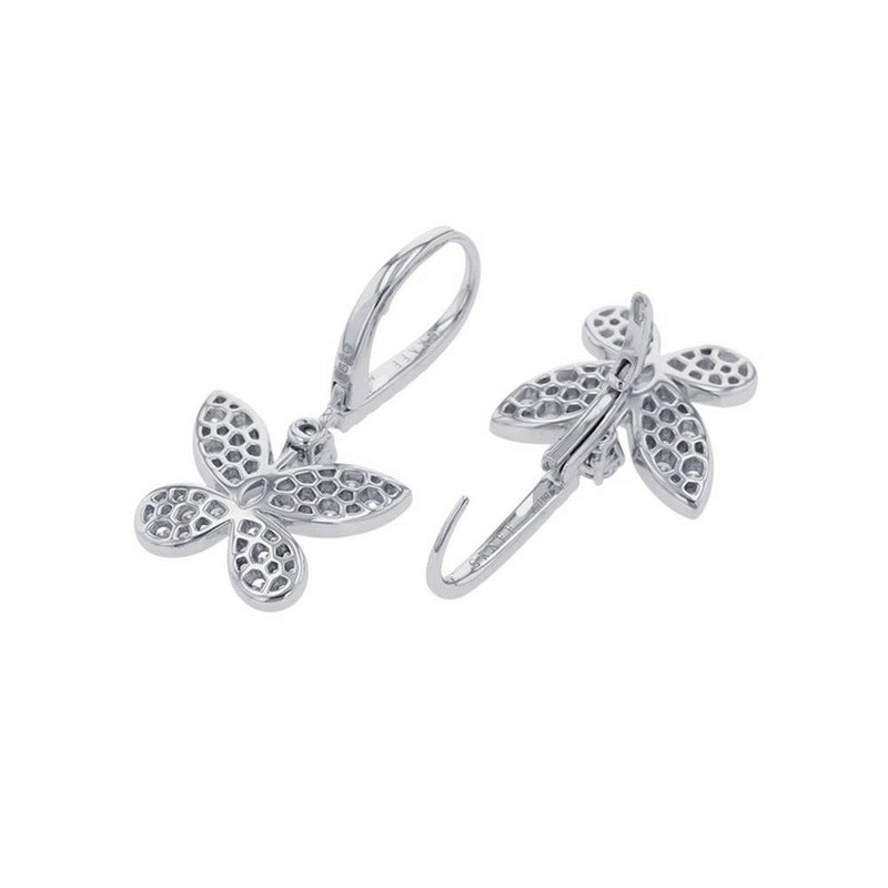 グラフ ピアス パヴェ バタフライ ミニ ダイヤモンド ドロップ イヤリング ダイヤ 計約1.43ct K18WG RGE1167