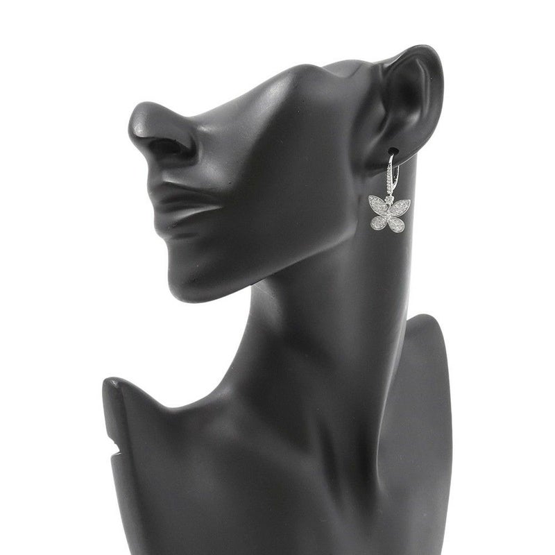 グラフ ピアス パヴェ バタフライ ミニ ダイヤモンド ドロップ イヤリング ダイヤ 計約1.43ct K18WG RGE1167