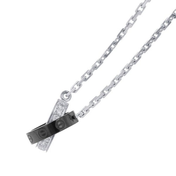 カルティエ ネックレス ベビーラブ LOVE ダイヤモンド ネックレスブラックセラミック/K18WG B7058100