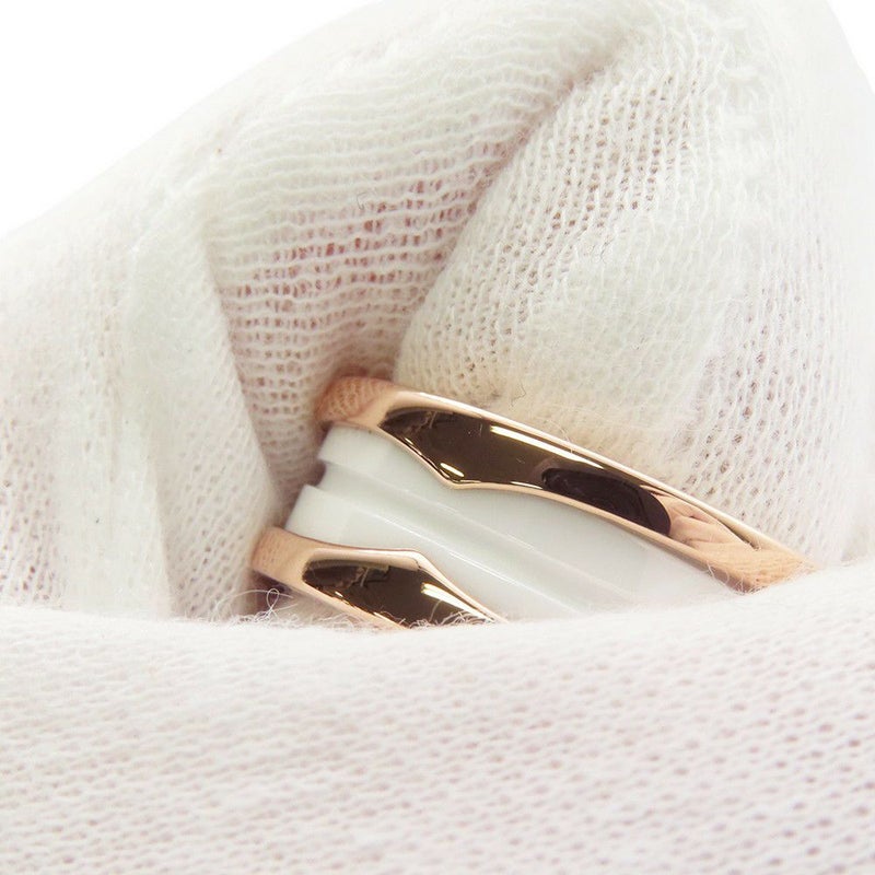 ブルガリ リング ビーゼロワン B-zero1 2バンド K18PGピンクゴールド ホワイトセラミック サイズ58 BVLGARI 指輪