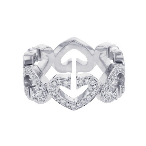 カルティエ リング Cハート フルダイヤ リング ダイヤモンド K18WG リングサイズ49 B4043800 Cartier 指輪