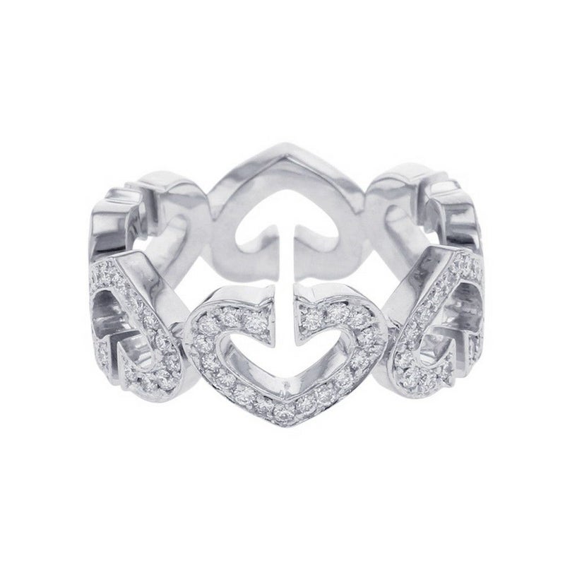 カルティエ リング Cハート フルダイヤ リング ダイヤモンド K18WG リングサイズ49 B4043800 Cartier 指輪