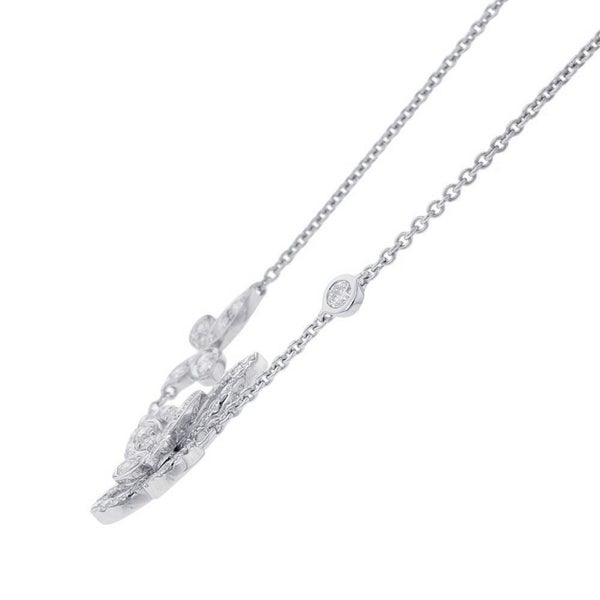 グラフ ネックレス ダブル バタフライ シルエット ダイヤモンド ペンダント ダイヤ計0.53ct K18WG RGP745