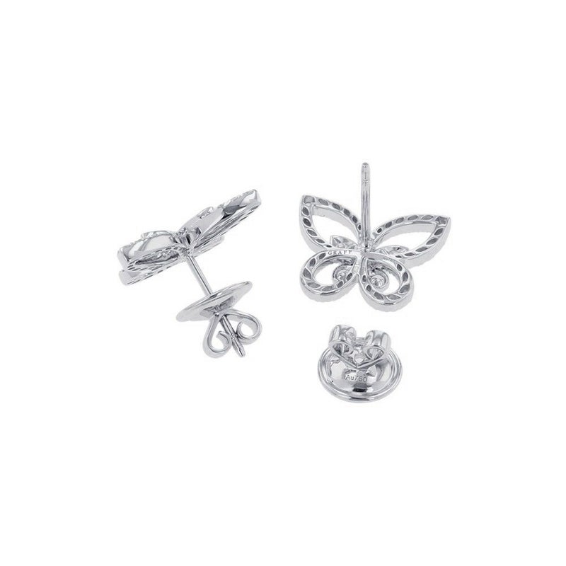 グラフ ピアス バタフライ シルエット ダイヤモンド ミニ スタッド イヤリング ダイヤ 計0.75ct RGE1574