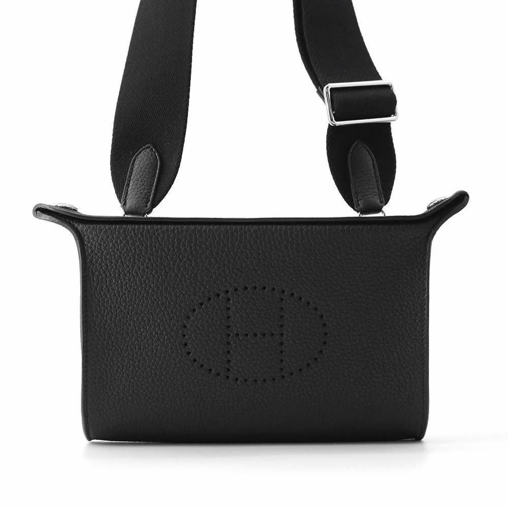 【美品】エルメス ヴィド・ポッシュ ブラック ☆エルメス ショルダーバッグ ヴィドポッシュ ブラック/シルバー金具