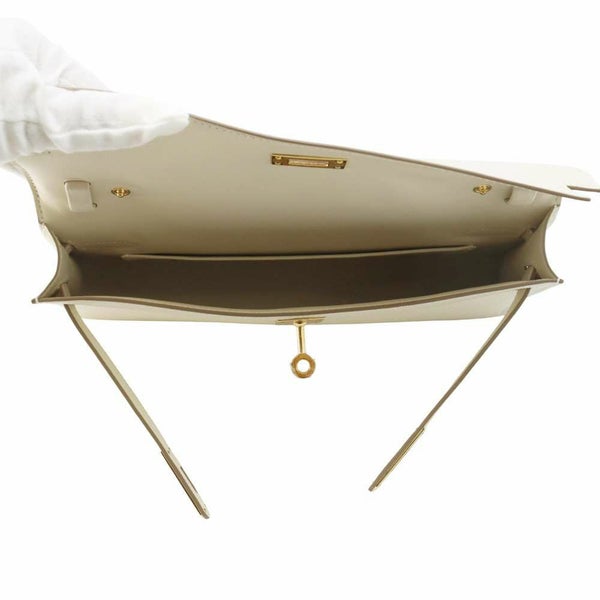 エルメス クラッチバッグ ケリーエラン クレ/ゴールド金具 エプソン W刻印 2wayショルダー