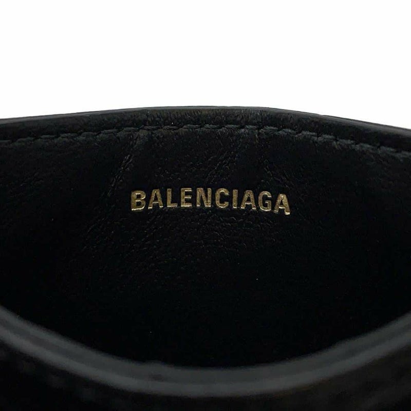 バレンシアガ カードケース ロゴ レザー 765463 BALENCIAGA 定期入れ 黒