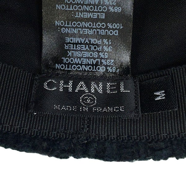 シャネル キャップ ツイード ココマーク サイズM AA8562 CHANEL 帽子 黒