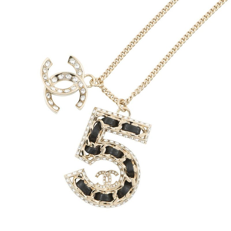 シャネル ネックレス ココマーク No.5 ラインストーン レザー B23P CHANEL アクセサリー