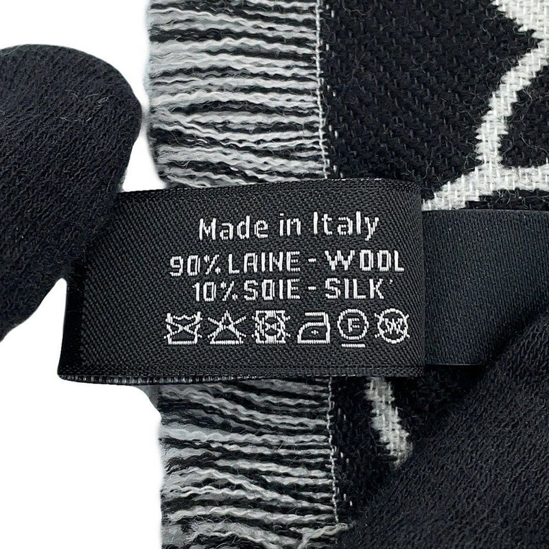シャネル ストール ココマーク カメリア ウール CHANEL アパレル マフラー 白 黒