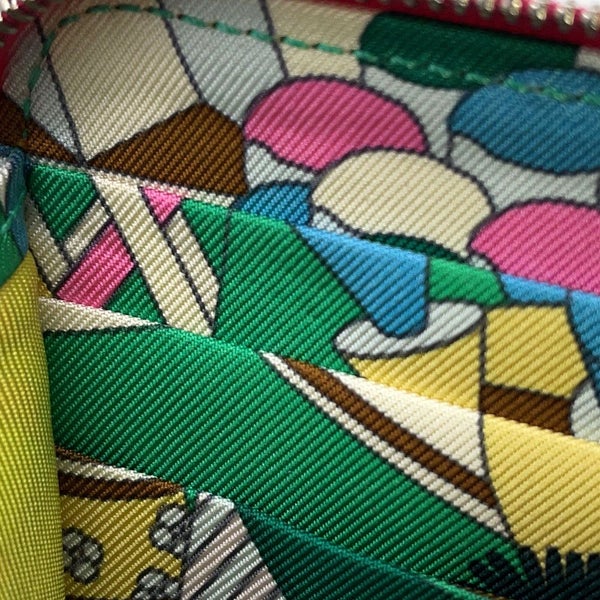 エルメス コインケース アザップコンパクト シルクイン フランボワーズ/シルバー金具 エプソン Z刻印